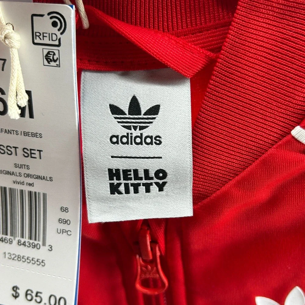 Adidas x Hello Kitty Infant 6M SST Tracksuit Set Vivid Red NWT Baby Girl Sporty